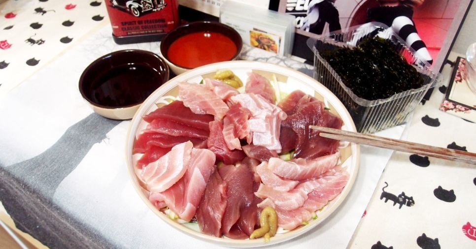 #냉동참치 해동하는 방법 #냉동참치 맛있게 먹는 방법 #냉동참치로 즐기는 참치회 한상~~ 훌륭하죠!!!!