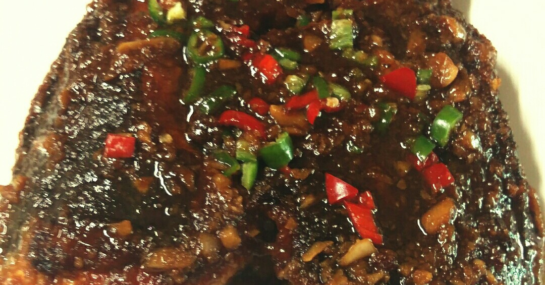 Braised flounder teriyaki sauce with garlic-image
