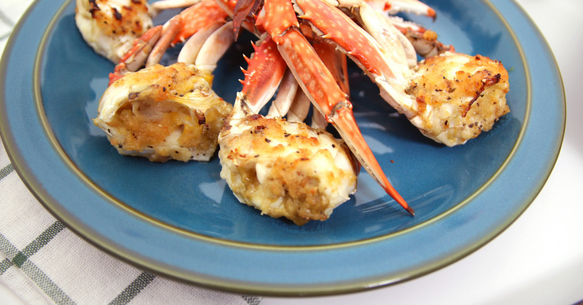 How to make garlic butter grilled crab with autumn blue crab