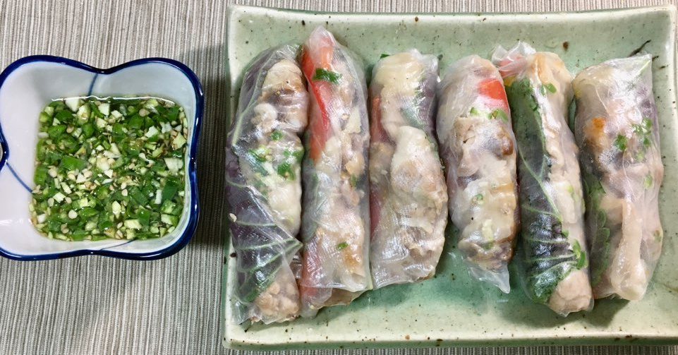 ライスペーパー餃子（生春巻き餃子）とフィッシュソースの作り方。