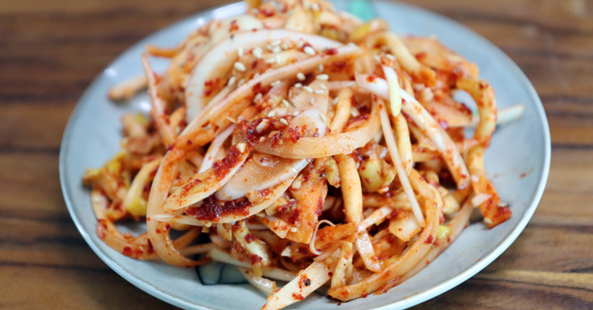fresh mushroom kimchi made from pure oyster mushroom-image