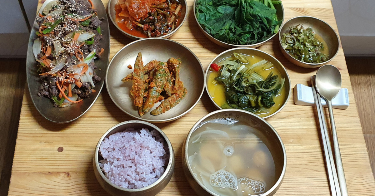 우리집 주말밥상, 바삭불고기와 호박잎쌈