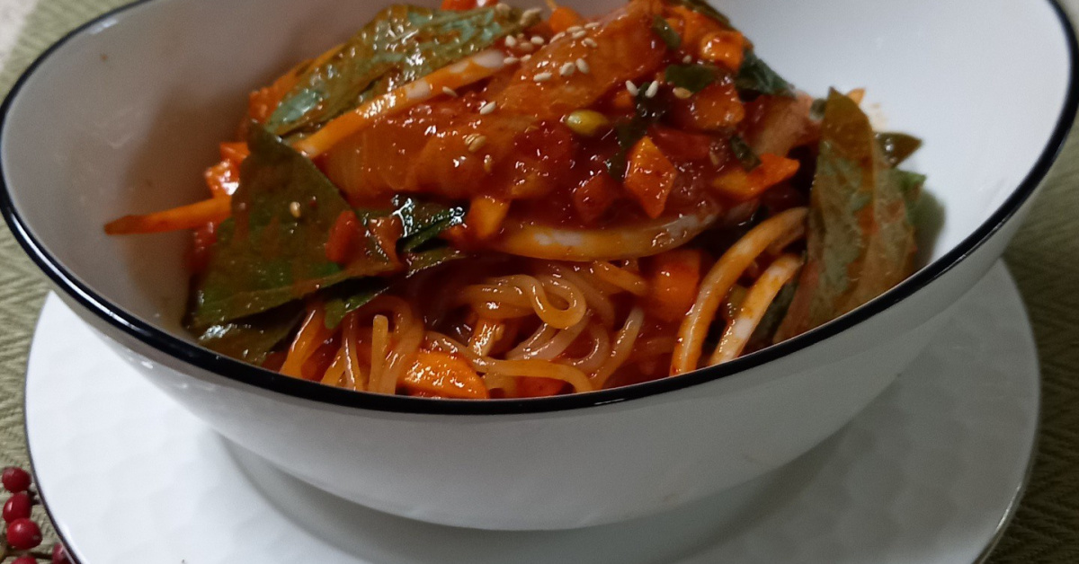 횟집이 아닌 집에서 파인애플 매콤광어 비빔쫄면