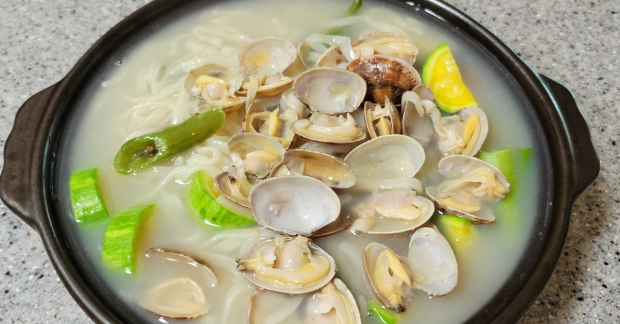 바지락칼국수 끓이는 법 시원한 국물 조개칼국수