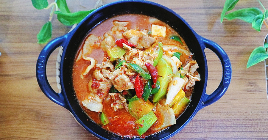 돼지고기 고추장찌개 레시피 애호박찌개 돼지고기 고추장 두부찌개