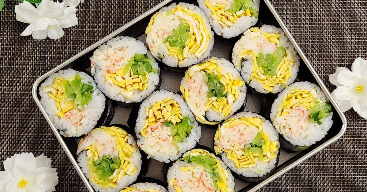 좀더 건강하고 맛있는 김밥 만들기 오이 크래미 계란 김밥 소풍 도시락